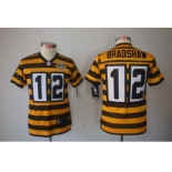 nike youth pittsburgh steelers #12 bradshaw throwback yellow-black[nike limited team 80 anniversary]