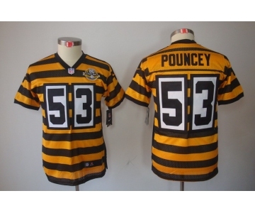 nike youth pittsburgh steelers #53 pouncey throwback yellow-black[nike limited team 80 anniversary]