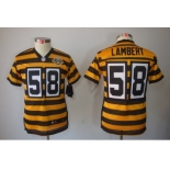 nike youth pittsburgh steelers #58 lambert throwback yellow-black[nike limited team 80 anniversary]