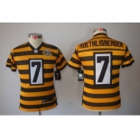 nike youth pittsburgh steelers #7 roethlisberger throwback yellow-black[nike limited team 80 anniversary]