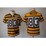 nike youth pittsburgh steelers #83 miller throwback yellow-black[nike limited team 80 anniversary]