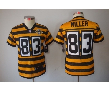 nike youth pittsburgh steelers #83 miller throwback yellow-black[nike limited team 80 anniversary]