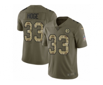 outh Nike Pittsburgh Steelers #33 Merril Hoge Limited Olive Camo 2017 Salute to Service NFL Jersey