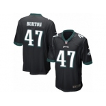 Men's Nike Philadelphia Eagles #47 Trey Burton Game Black Alternate NFL Jersey