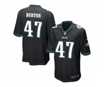 Men's Nike Philadelphia Eagles #47 Trey Burton Game Black Alternate NFL Jersey