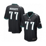 Men's Nike Philadelphia Eagles #77 Michael Bennett Game Black Alternate NFL Jersey