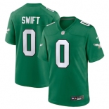 Men's Philadelphia Eagles  #0 D'Andre Swift Green 2023 Game Throwback Jersey