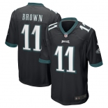 Men's Philadelphia Eagles #11 A. J. Brown Game Black Football Jersey