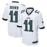 Men's Philadelphia Eagles #11 A. J. Brown Game White Football Jersey