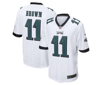 Men's Philadelphia Eagles #11 A. J. Brown Game White Football Jersey