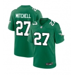 Men's Philadelphia Eagles #27 Quinyon Mitchell Nike Green Game Throwback Jersey