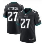 Men's Philadelphia Eagles #27 Quinyon Mitchell Nike Midnight Black Game Football Jersey