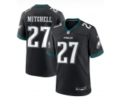 Men's Philadelphia Eagles #27 Quinyon Mitchell Nike Midnight Black Game Football Jersey