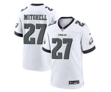 Men's Philadelphia Eagles #27 Quinyon Mitchell Nike Midnight White Game Football Jersey