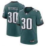 Men's Philadelphia Eagles #30 Mitchell Game Green Football Jersey