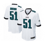 Men's Philadelphia Eagles #51 Zach Brown Game White Football Jersey