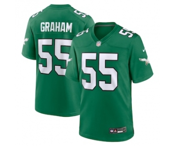 Men's Philadelphia Eagles  #55 Brandon Graham Green 2023 Game Throwback Jersey