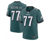 Men's Philadelphia Eagles #77 Mekhi Becton Sr. Midnight Green Nike Game Jersey