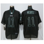 Men Nike Philadelphia Eagles #11 Carson Wentz Lights Out Black Elite Jersey