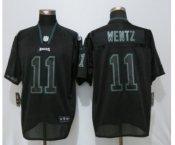 Men Nike Philadelphia Eagles #11 Carson Wentz Lights Out Black Elite Jersey