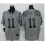 Men Nike Philadelphia Eagles #11 Carson Wentz Lights Out Gray Elite Jerseys