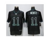 Men's Nike Philadelphia Eagles #11 Carson Wentz Elite Black Drift Fashion NFL Jersey