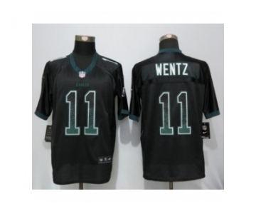 Men's Nike Philadelphia Eagles #11 Carson Wentz Elite Black Drift Fashion NFL Jersey