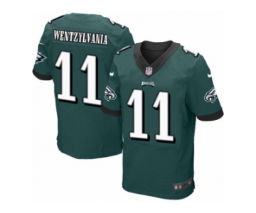 Men's Nike Philadelphia Eagles #11 Carson Wentz Elite Midnight Green Team Color Wentzylvania NFL Jersey