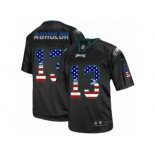 Men's Nike Philadelphia Eagles #13 Nelson Agholor Elite Black USA Flag Fashion NFL Jersey