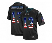 Men's Nike Philadelphia Eagles #13 Nelson Agholor Elite Black USA Flag Fashion NFL Jersey