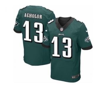 Men's Nike Philadelphia Eagles #13 Nelson Agholor Elite Midnight Green Team Color NFL Jersey