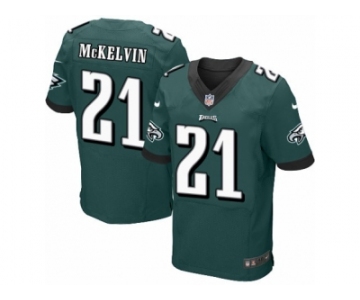 Men's Nike Philadelphia Eagles #21 Leodis McKelvin Elite Midnight Green Team Color NFL Jersey