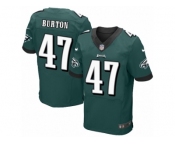 Men's Nike Philadelphia Eagles #47 Trey Burton Elite Midnight Green Team Color NFL Jersey