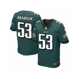 Men's Nike Philadelphia Eagles #53 Nigel Bradham Elite Midnight Green Team Color NFL Jersey