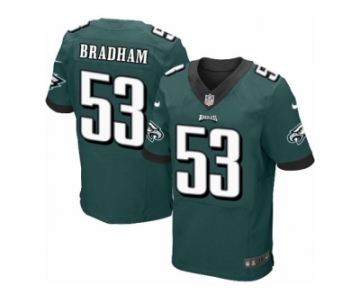 Men's Nike Philadelphia Eagles #53 Nigel Bradham Elite Midnight Green Team Color NFL Jersey