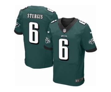 Men's Nike Philadelphia Eagles #6 Caleb Sturgis Elite Midnight Green Team Color NFL Jersey