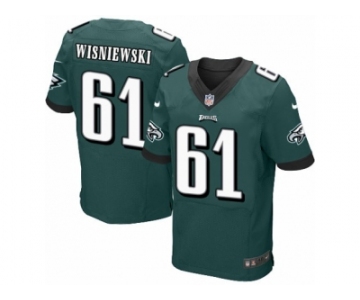 Men's Nike Philadelphia Eagles #61 Stefen Wisniewski Elite Midnight Green Team Color NFL Jersey