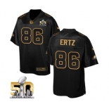 Men's Nike Philadelphia Eagles #86 Zach Ertz Elite Black Pro Line Gold Collection NFL Jersey