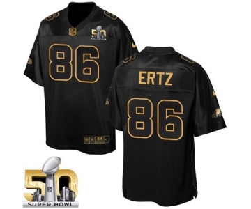 Men's Nike Philadelphia Eagles #86 Zach Ertz Elite Black Pro Line Gold Collection NFL Jersey