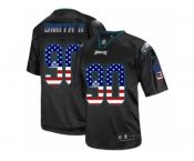 Men's Nike Philadelphia Eagles #90 Marcus Smith II Elite Black USA Flag Fashion NFL Jersey