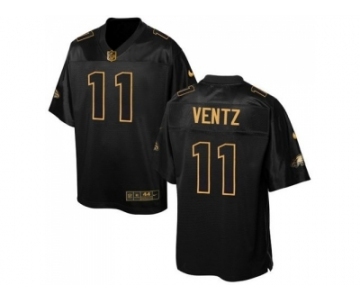 Nike Philadelphia Eagles #11 Carson Wentz Black Men's Stitched NFL Elite Pro Line Gold Collection Jersey[Wentz]