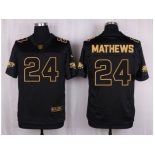 Nike Philadelphia Eagles #24 Ryan Mathews Black Pro Line Gold Collection Jersey[Elite]