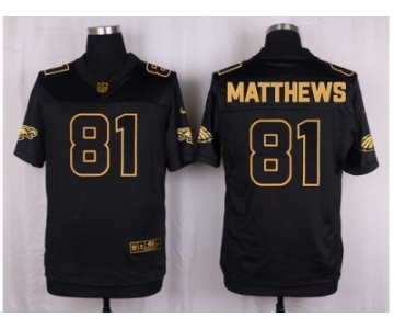 Nike Philadelphia Eagles #81 Jordan Matthews Black Pro Line Gold Collection Jersey[Elite]