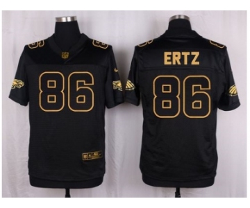 Nike Philadelphia Eagles #86 Zach Ertz Black Pro Line Gold Collection Jersey[Elite]