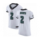 Philadelphia Eagles #2 Jalen Hurts White Vapor Untouchable Elite Player Football Jersey