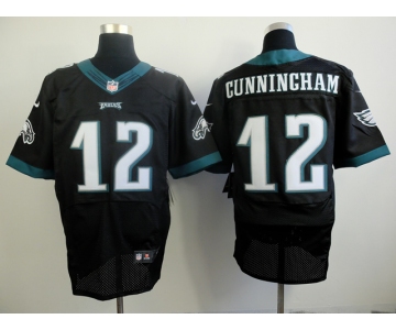 nike nfl jerseys philadelphia eagles #12 cunningham black[Elite]