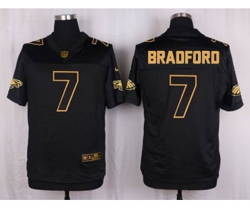 nike nfl jerseys philadelphia eagles #7 bradford black gold collection[Elite][bradford]