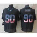 nike nfl jerseys philadelphia eagles #90 smith black[Elite USA flag fashion]