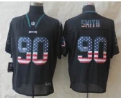 nike nfl jerseys philadelphia eagles #90 smith black[Elite USA flag fashion]