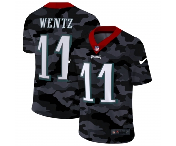 Men New Nike Philadelphia Eagles #11 Wentz 2020 Nike Camo Salute to Service Limited